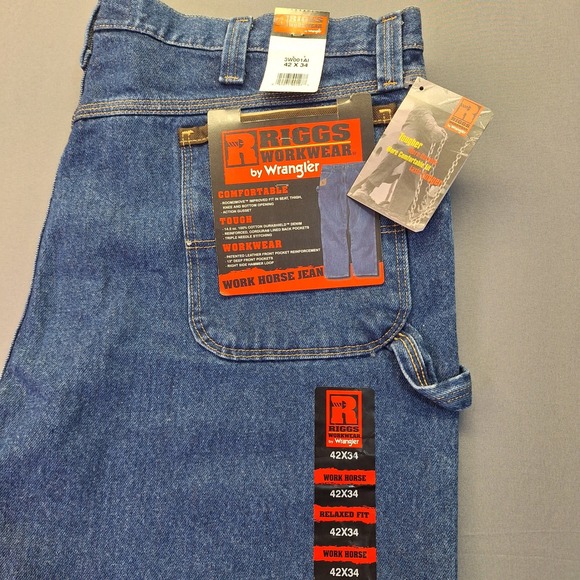 Wrangler Other - Riggs Workwear by Wrangler Mens Work Horse Jeans Relaxed Fit Blue 42x34 3W001AI